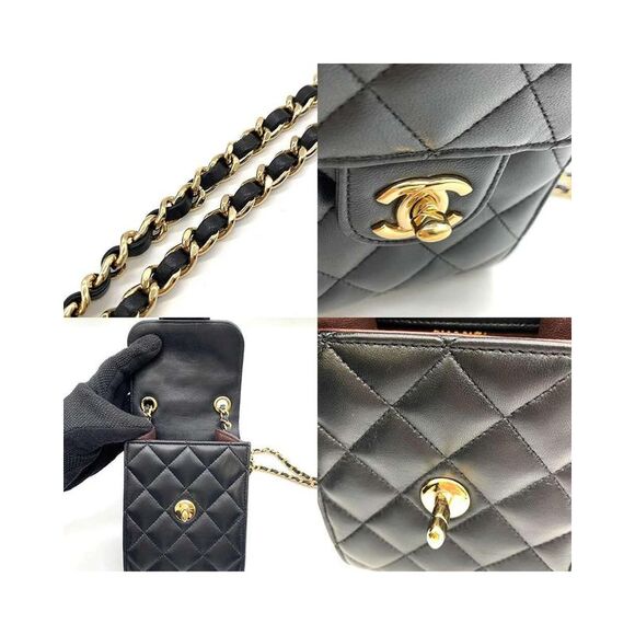 Pre Loved Louis Vuitton Chanel Classic Double Flap Mini Flap Bag Black Lambskin - Picture 5 of 8
